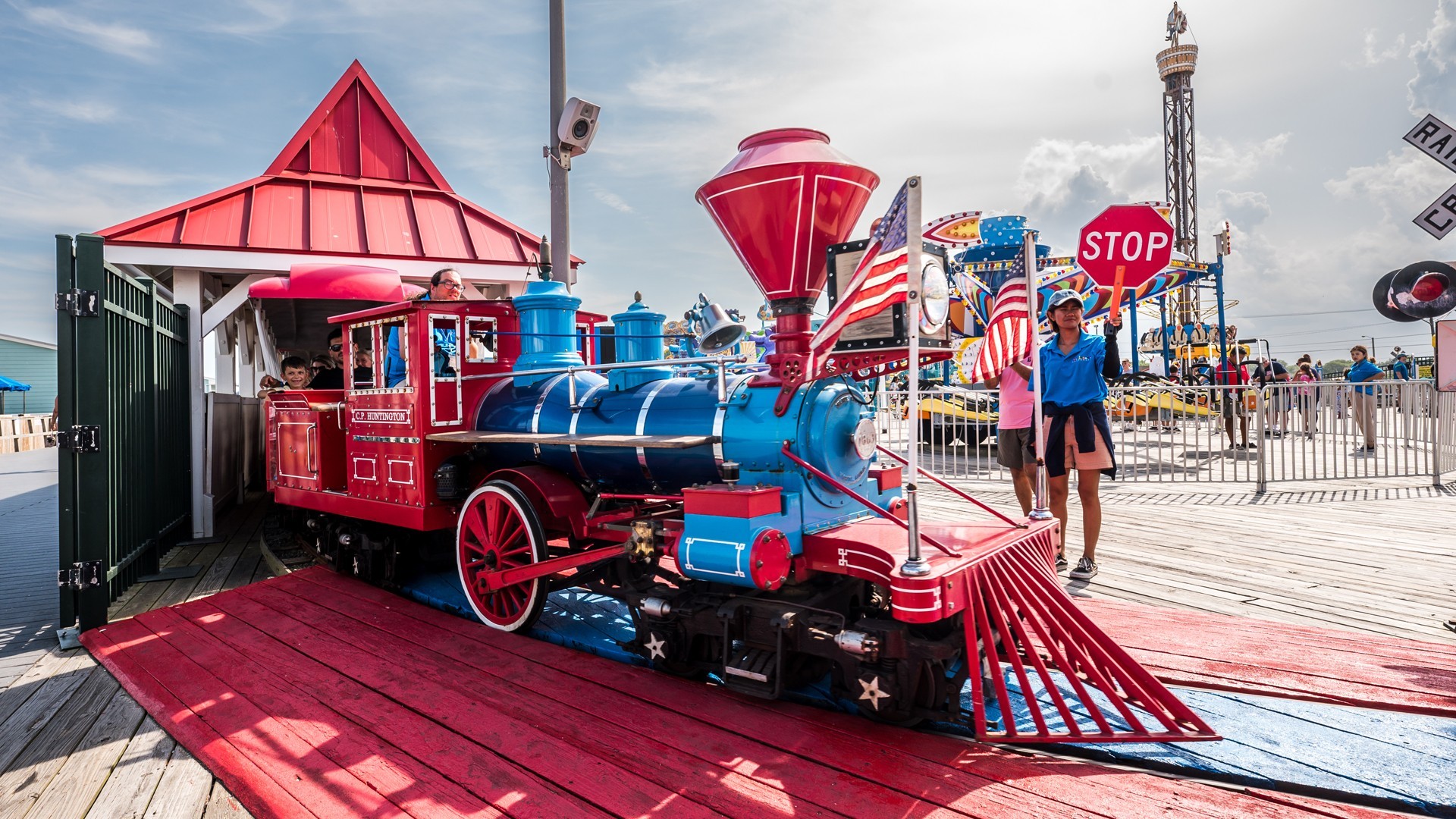 Passengers enjoy a ride on our train