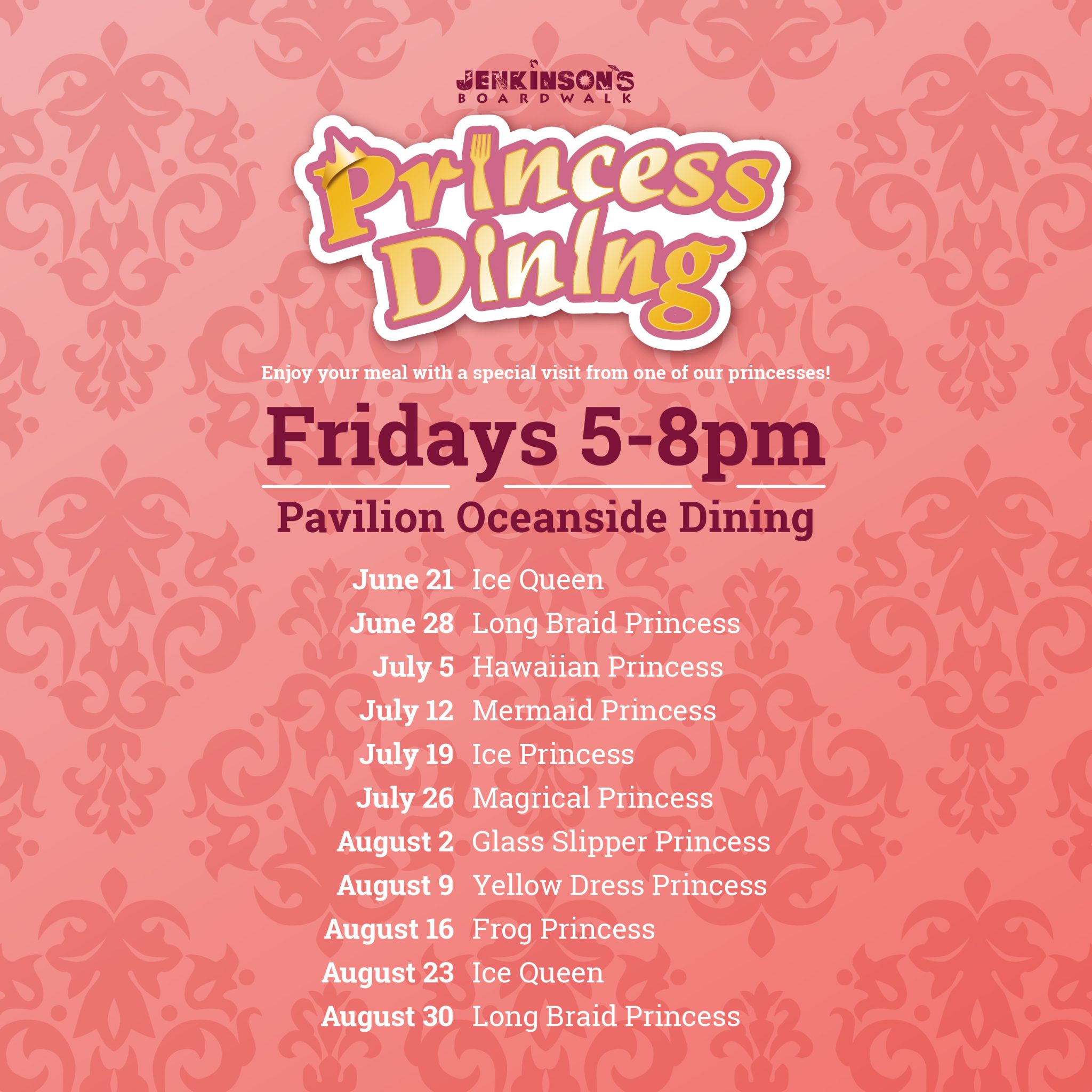 princess dining at jenkinsons boardwalk at pavilion oceanside dining