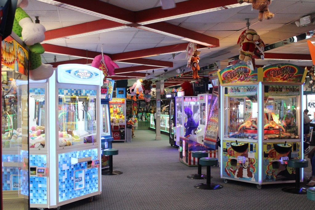 A row of arcade games at Frank's Fun Center