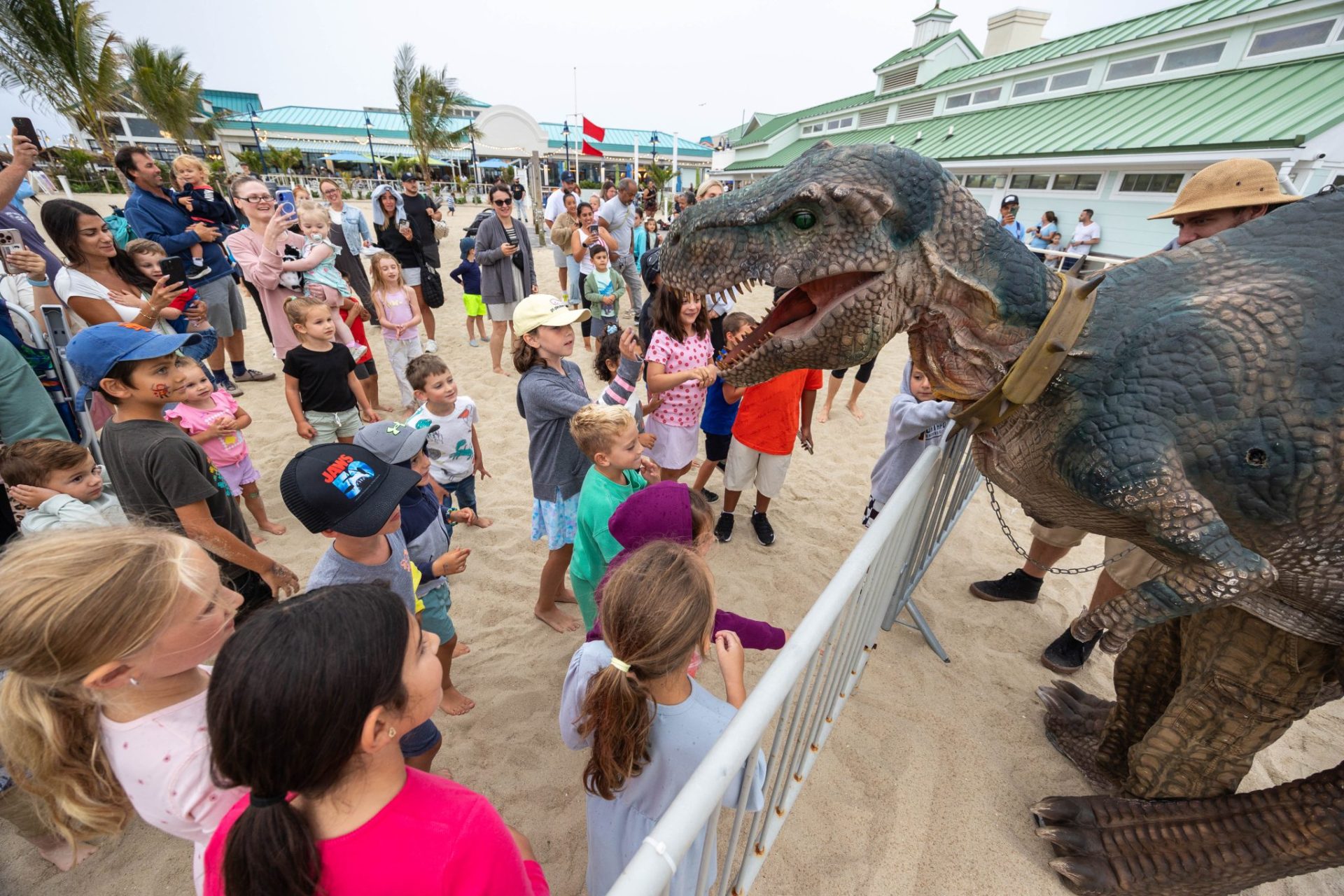 dinoshore at jenkinsons boardwalk on august 5th & 6th with shows on the beach