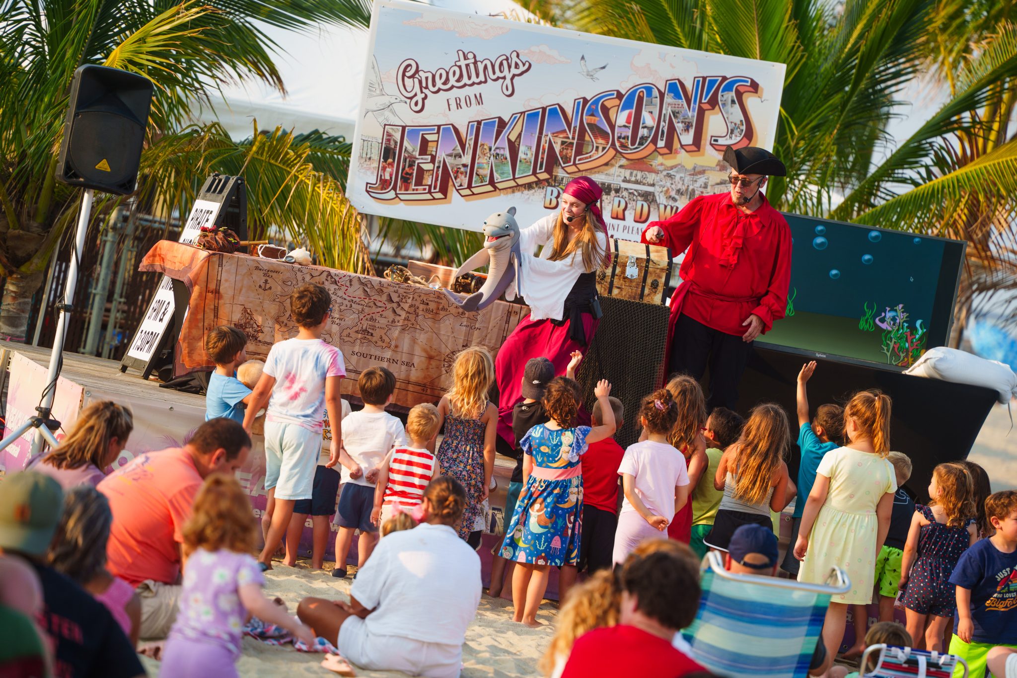 pirate goodie and the magic chest show at jenkinsons's boardwalk on august 3rd and 4th