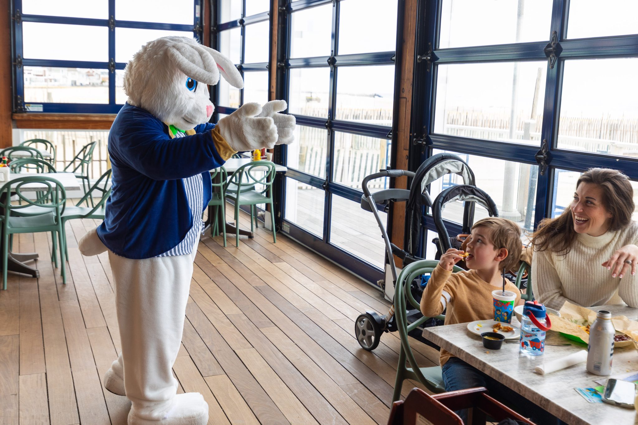 Photo of Bunny Lunch at Pavilion Oceanside Dining at Jenkinson’s Boardwalk, held March 28, March 29, and April 5 from 12–3pm.