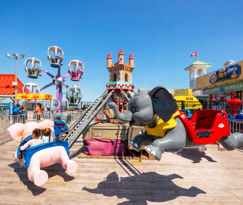 Elephant ride at Jenkinson’s Boardwalk Amusement Park.