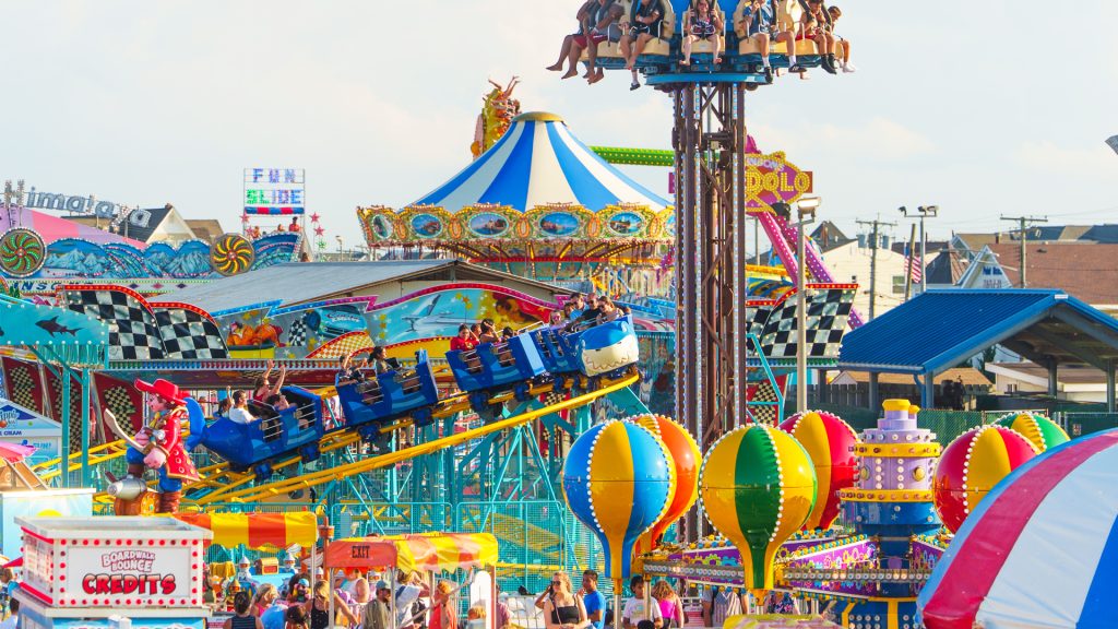 Colorful rides and attractions at Jenkinson’s Amusement Park