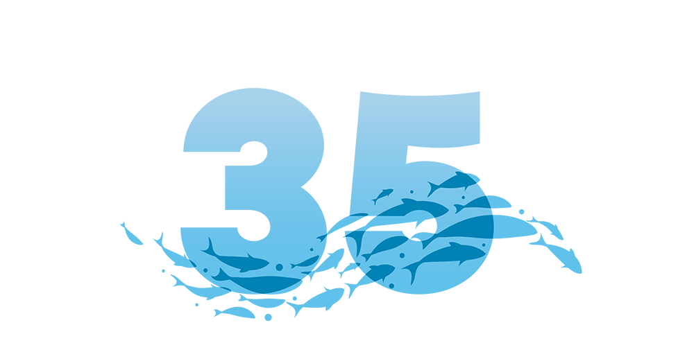 Aquarium-Logo-35Anniversary-White